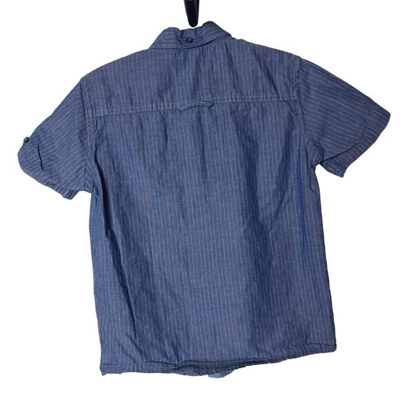 Ben Sherman Striped Short Sleeve Collared Button Front Shirt Blue White Size 5 - Picture 3 of 5
